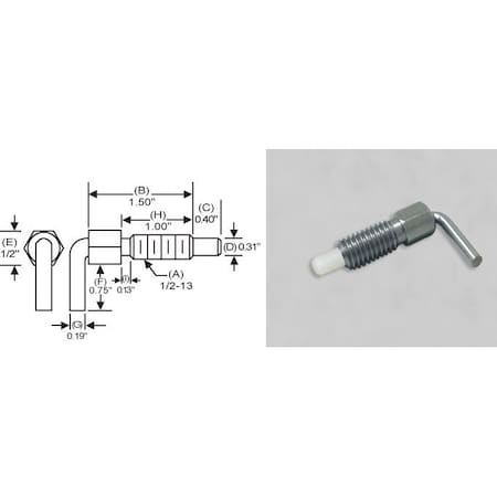 S & W Manufacturing L-Handle, Non Lck Nyl Nose, 1/2-13", 1" NLN-4